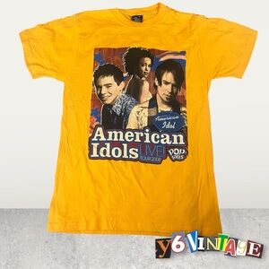 Medium Yellow American Idols Live Tour 2008 Tee Shirt